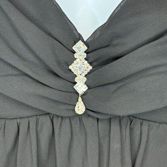 Onyx Nite Little Black Dress Y2K Babydoll Sheer Witchy Whimisgoth LBD Sz 12 - Picture 5 of 8